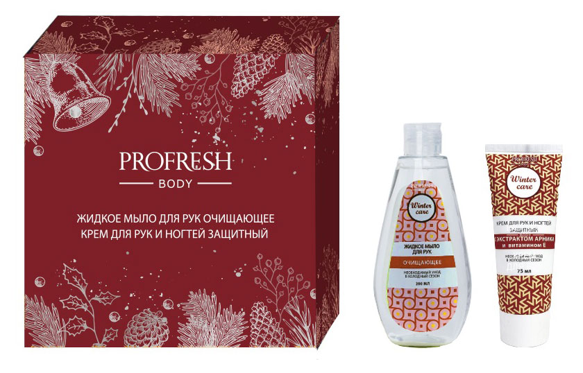 Подарочный набор Profresh Крем для рук и ногтей защитный 75 мл + Жидкое мыло для рук очищающее 200 мл