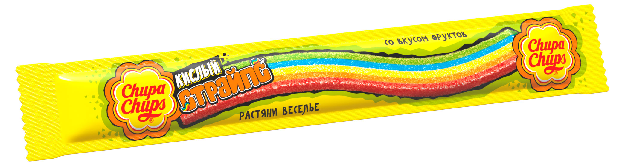 Мармелад жевательный Chupa Chups кислый страйпс, 10 г