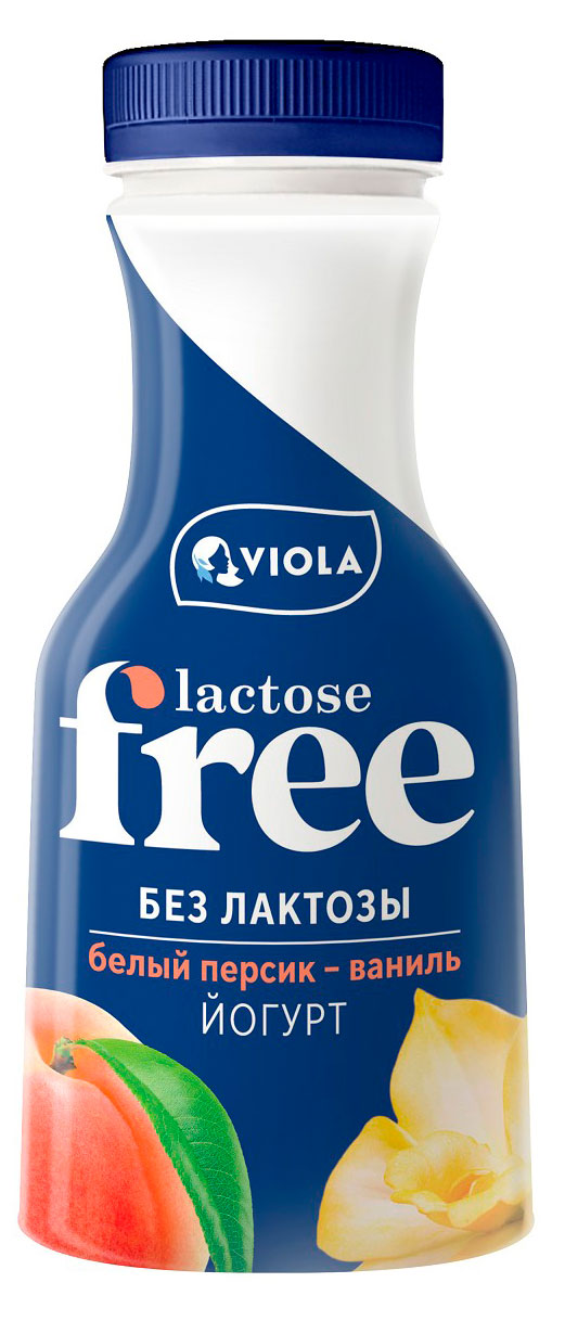 Йогурт питьевой Viola Lactose Free белый персик ваниль 1,1% БЗМЖ, 270 г