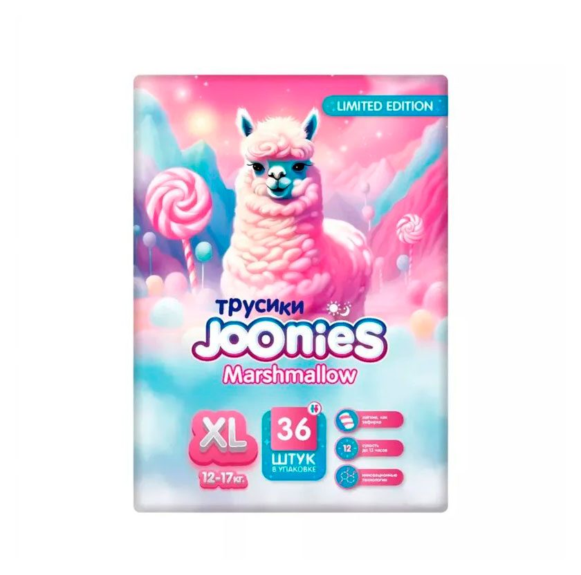 Трусики Joonies Marshmallow XL (12-17 кг), 36 шт