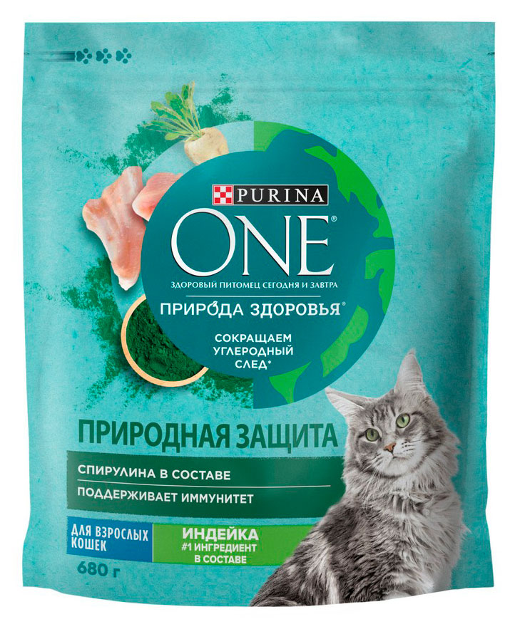 

Сухой корм для кошек Purina ONE Природа здоровья с индейкой, 680 г