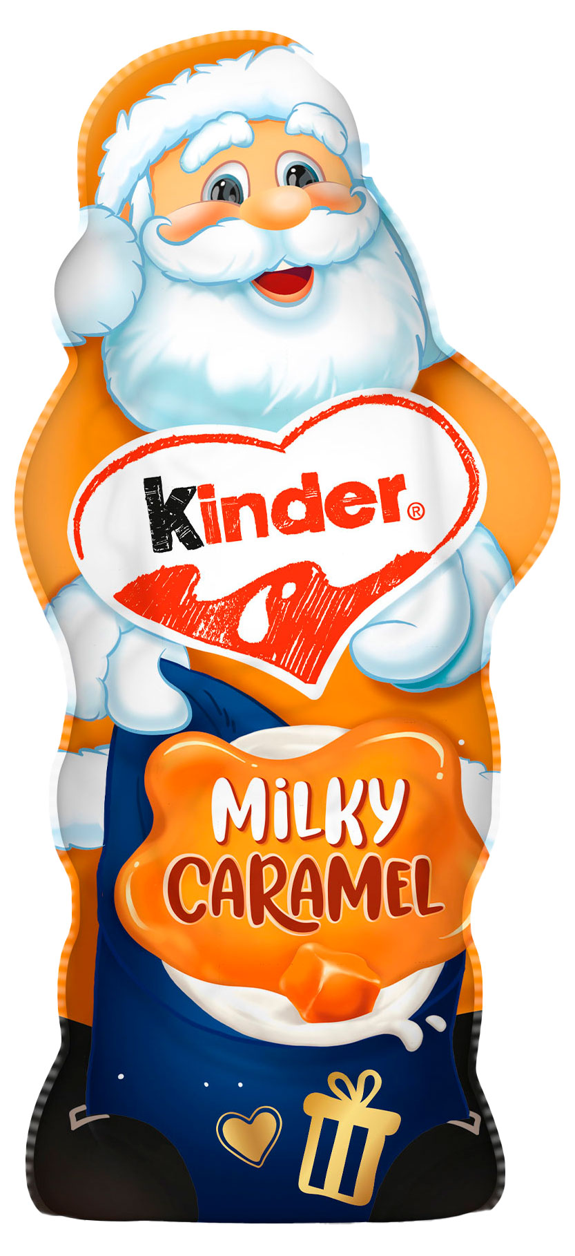 Шоколад фигурный молочный Kinder Дед Мороз со вкусом карамели, 110 г