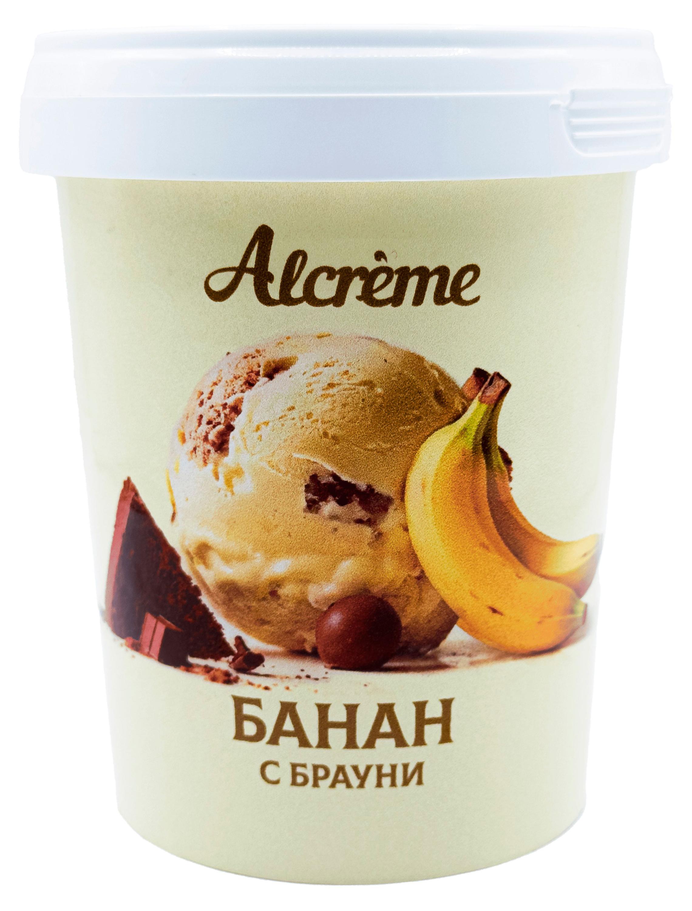 Alcreme | Мороженое сливочное Alcreme Банан с брауни 8,2% БЗМЖ, 300 г