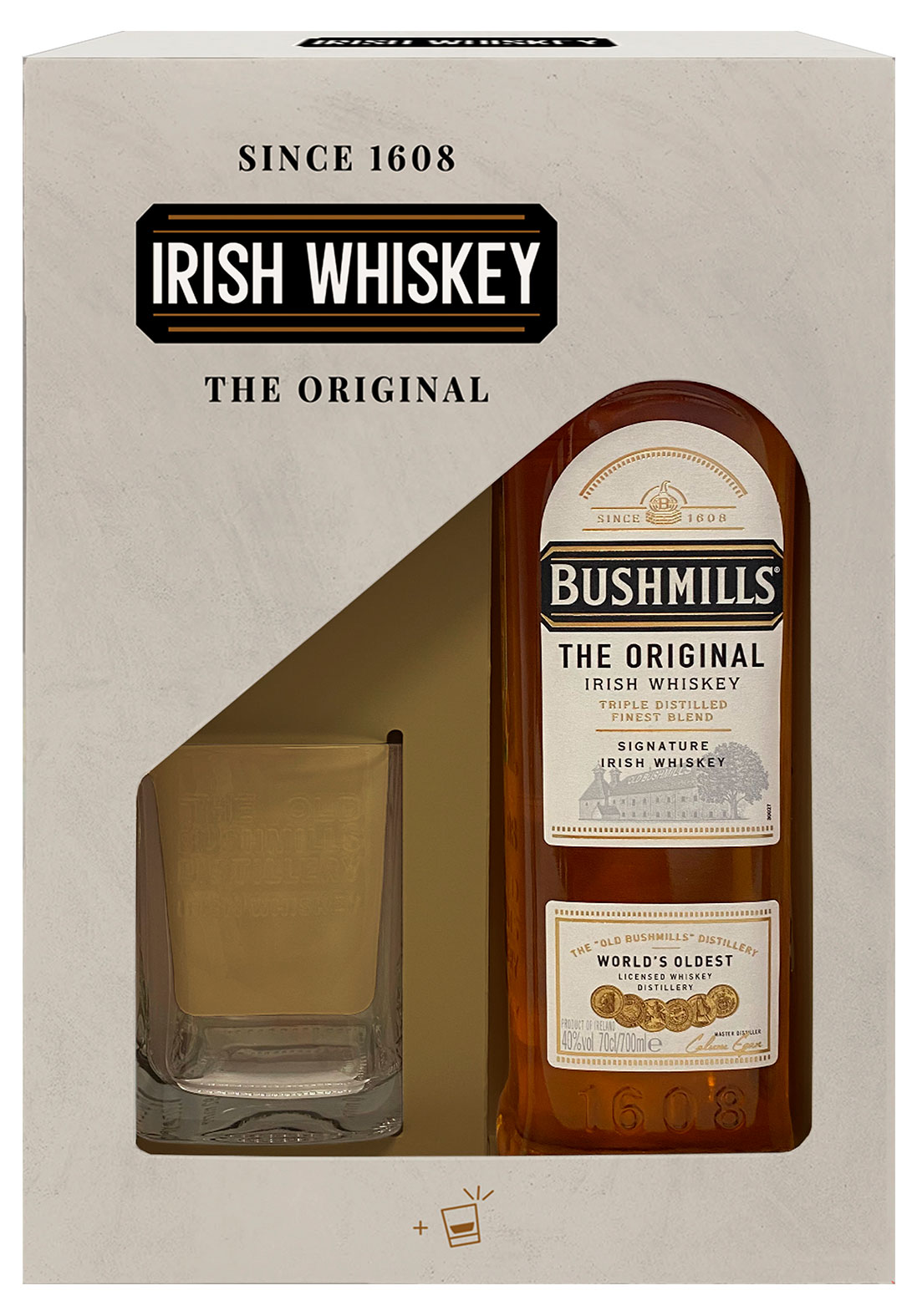 Виски Bushmills Ирландия, 0,7 л + стакан