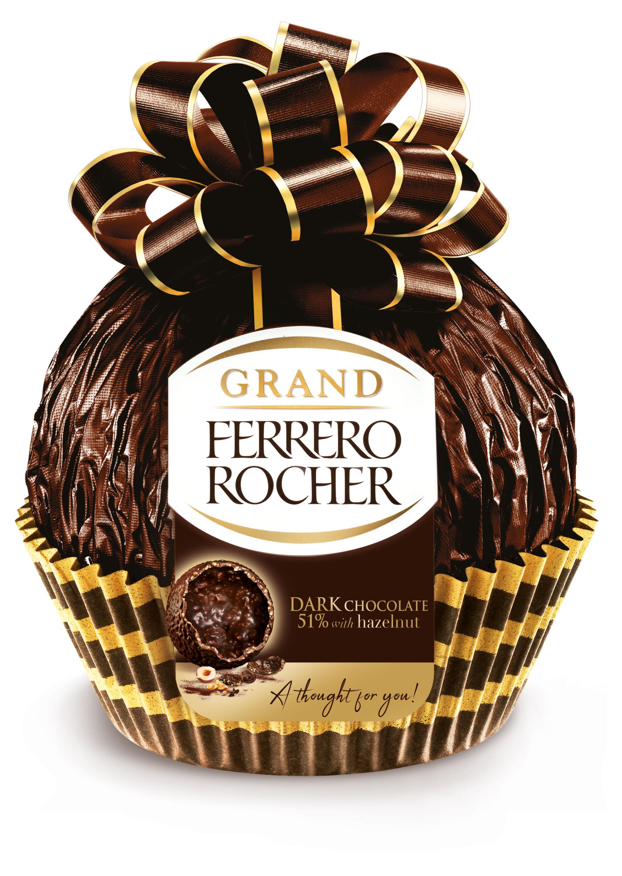 Шоколадный шар с начинкой  FERRERO Rocher Grand темный шоколад, 125 г