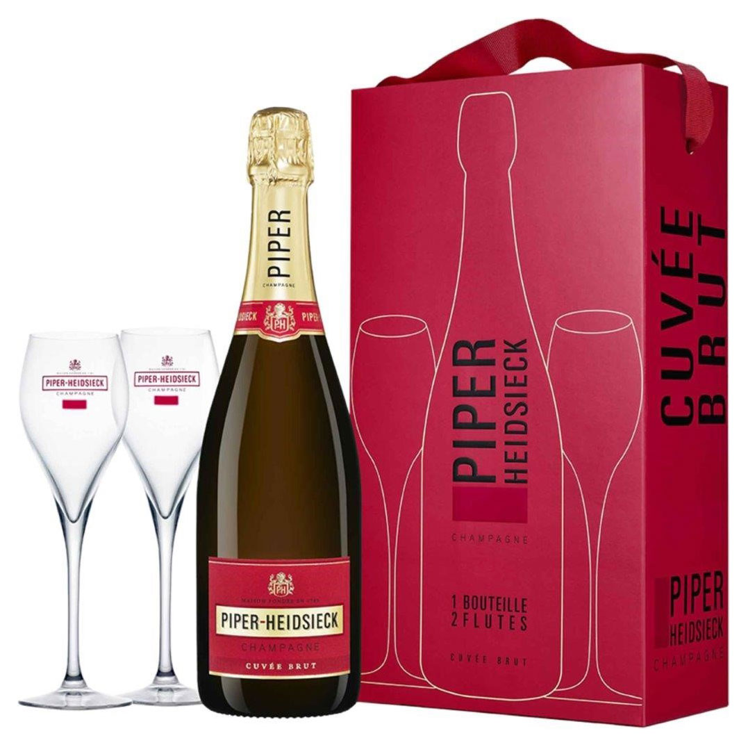 Шампанское Piper-Heidsieck светлое брют Франция, 0,75 л + 2 бокала