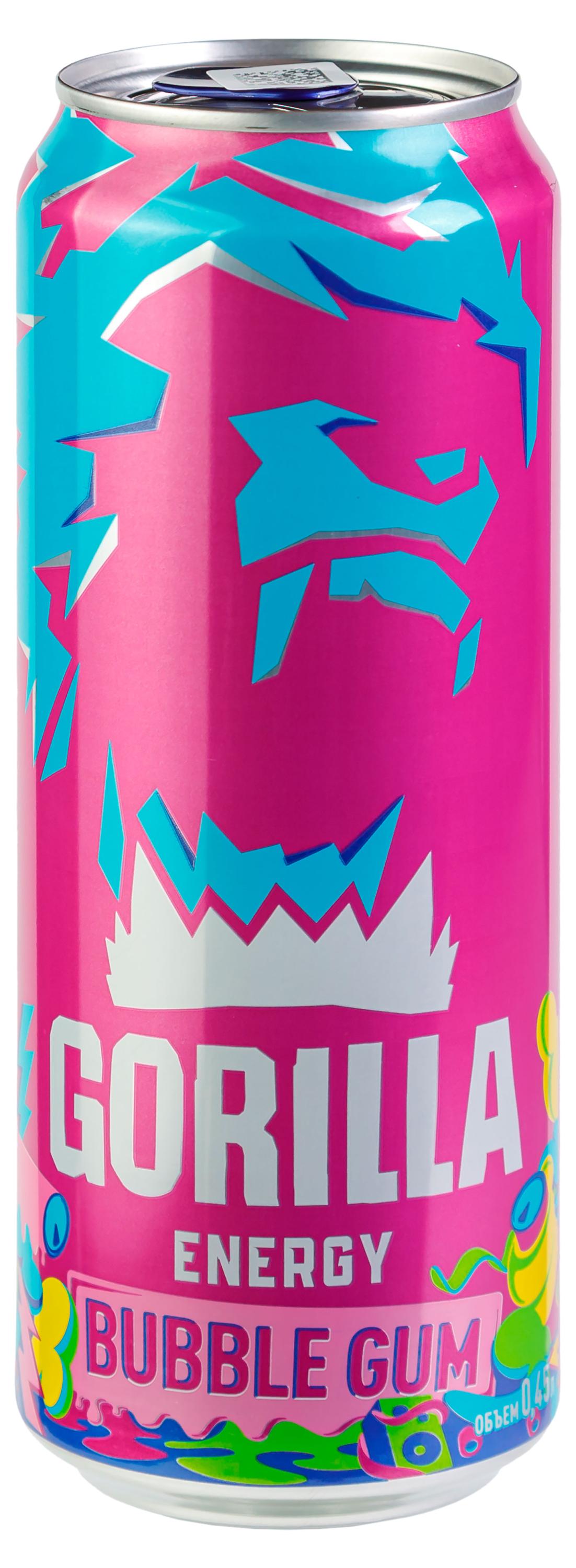 Энергетический напиток Gorilla bubble gum, 450 мл