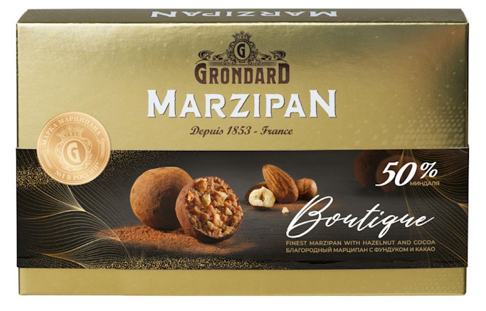 GRONDARD | Конфеты Grondard Cocoa Boutique неглазированные с корпусом из марципановой массы, 120 г