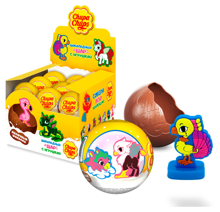 Шоколадный шар Chupa Chups с игрушкой внутри в ассортименте, 20 г