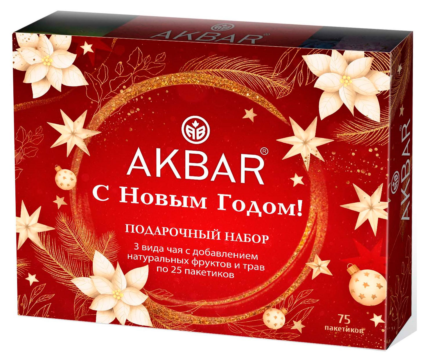 Чайный набор AKBAR Ассорти 3 вкуса по 25 пакетиков, 75x1,5 г