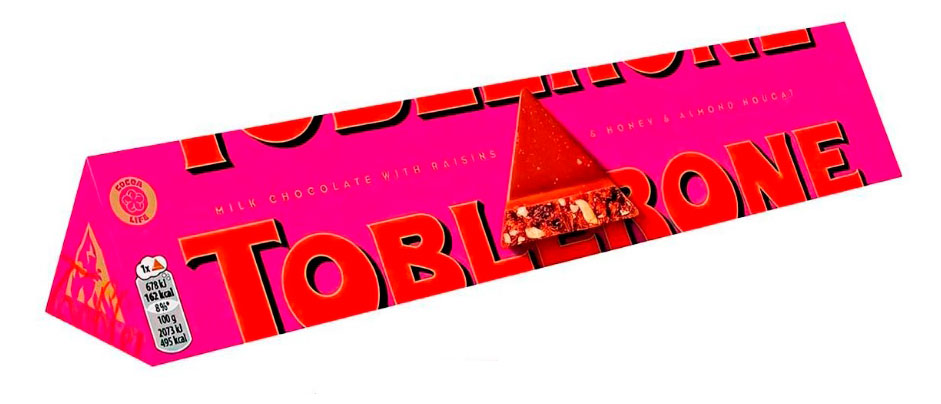 Toblerone | Шоколад молочный Toblerone с изюмом и медово-миндальной нугой, 100 г