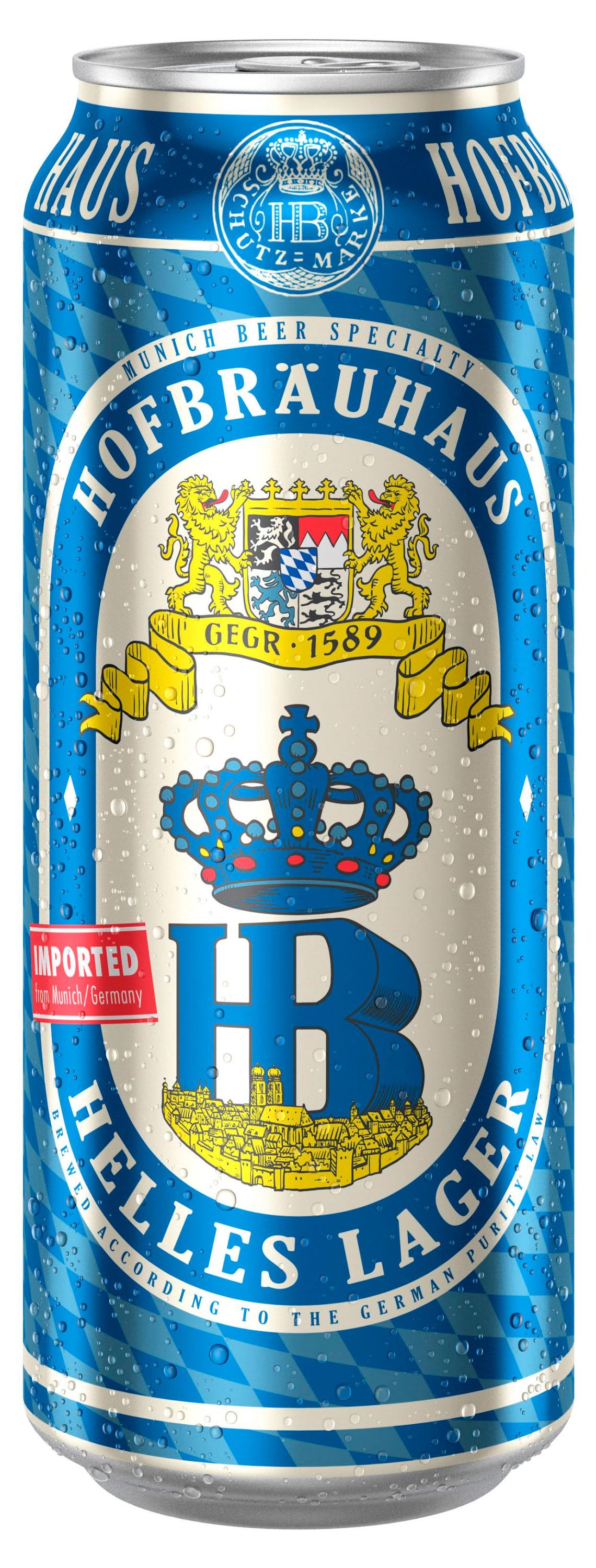 Пиво светлое Hofbrauhaus Helles Lager 4,9%, 0,5 л