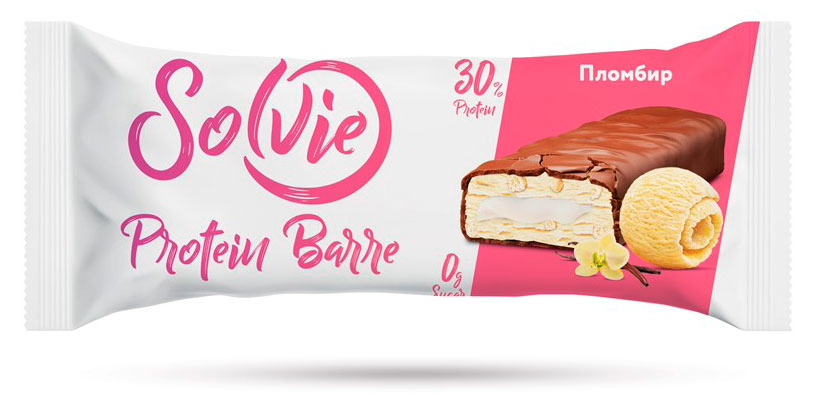 Solvie | Батончик протеиновый Solvie со вкусом пломбир без сахара, 50 г