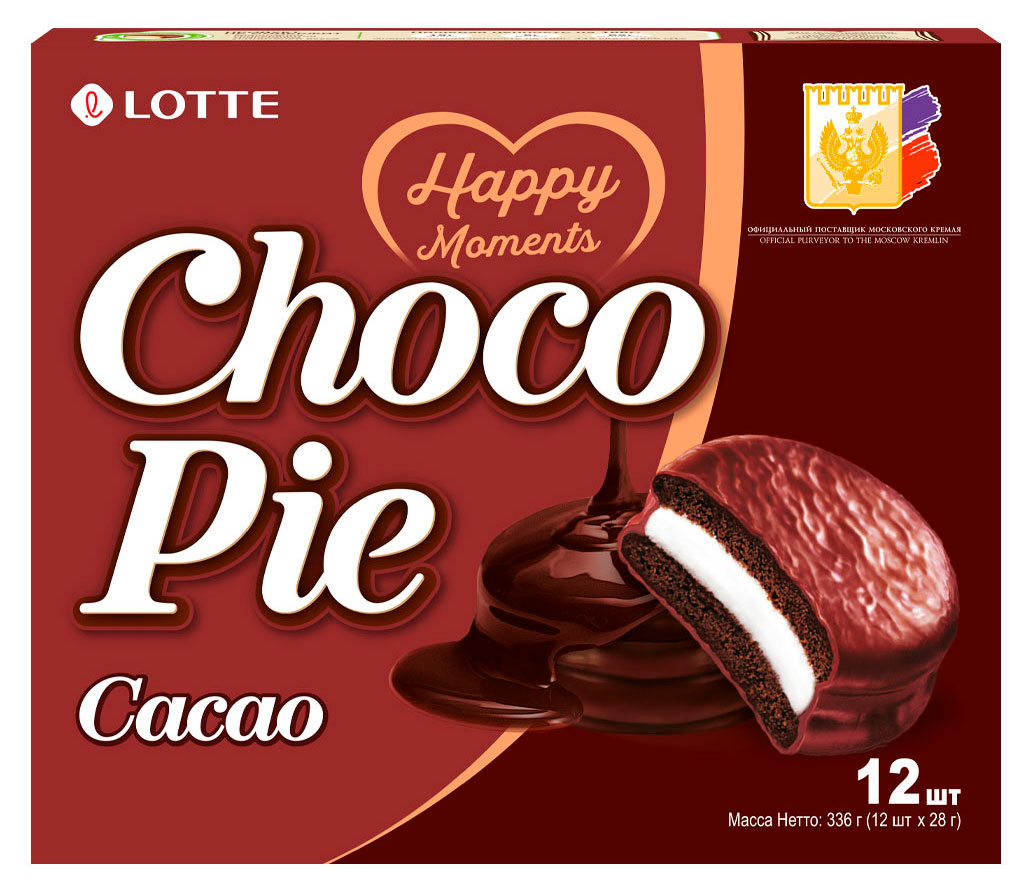 Печенье Lotte ChocoPie Cacao, 336 г