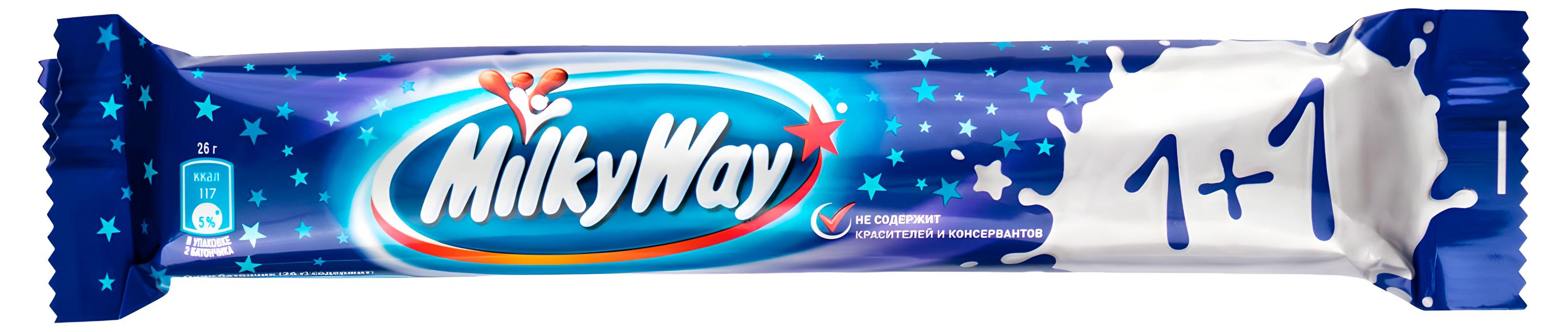 

Батончик шоколадный Milky Way 1+1 с суфле, 52 г