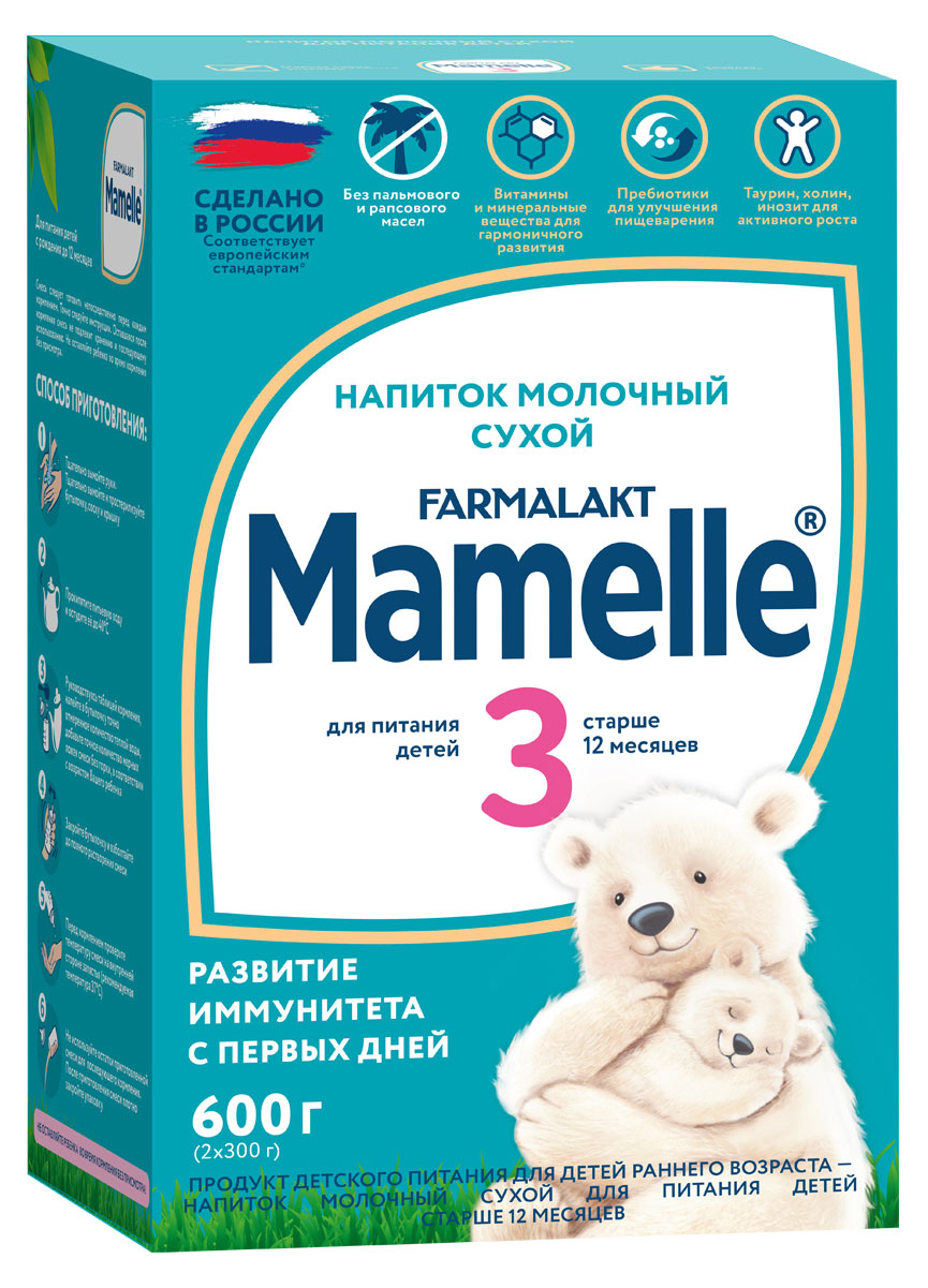 Смесь молочная сухая Mamelle 3 с 12 мес., 600 г