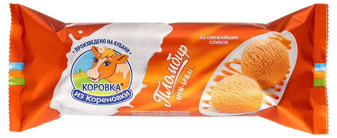 Коровка из Кореновки | Мороженое «Коровка из Кореновки» пломбир крем-брюле, 400 г