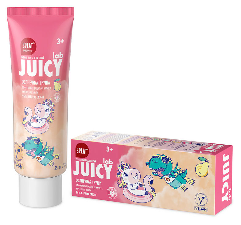 Зубная паста детская Splat juicy lab Солнечная груша 3+, 55 мл