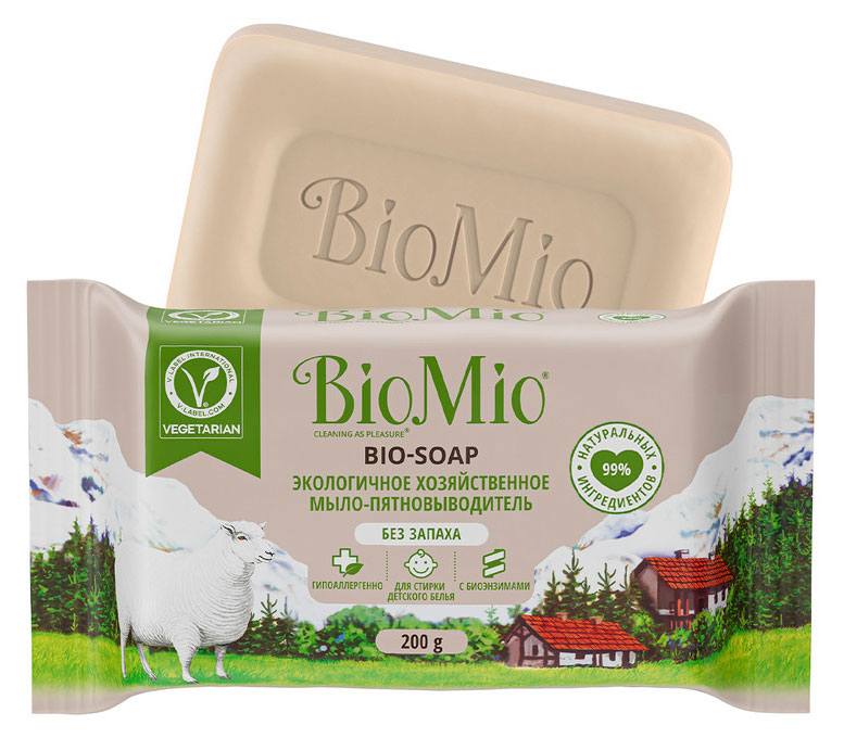 Хозяйственное мыло Экологичное BioMio Bio-Soap Без запаха, 200 г