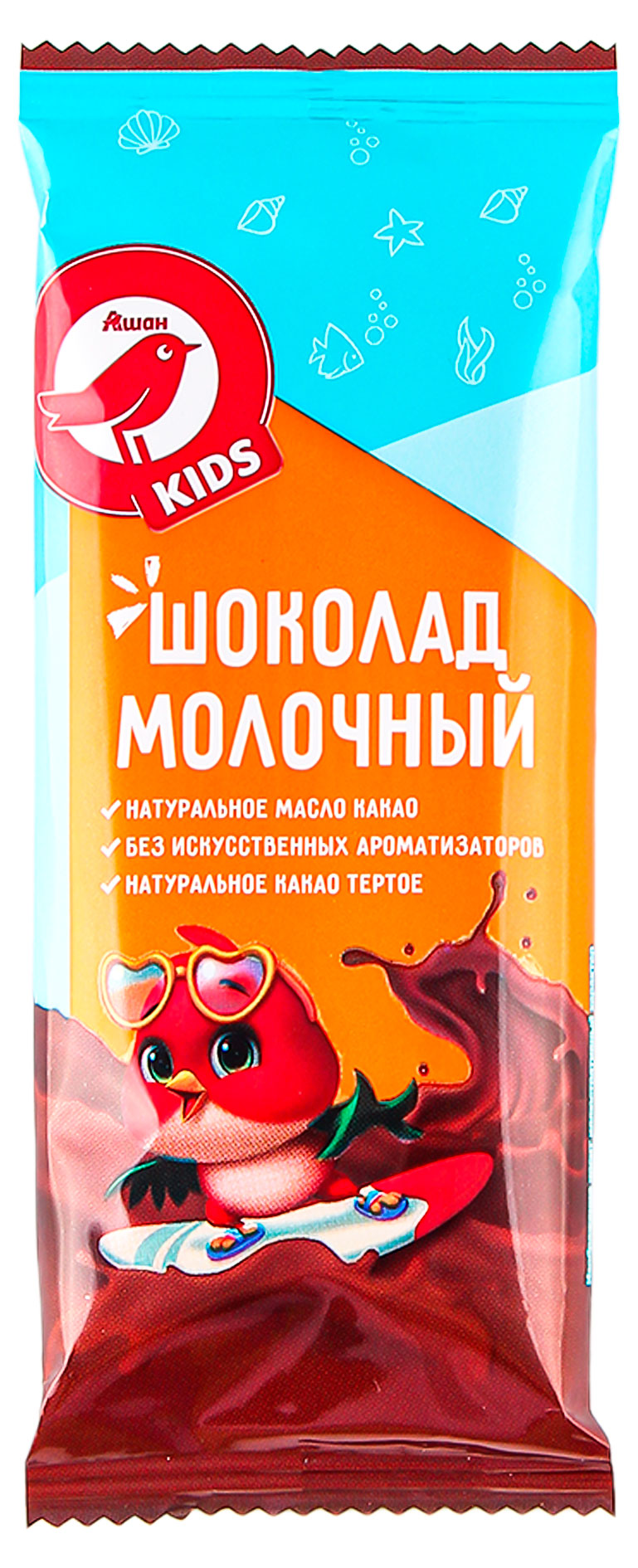 Шоколад молочный АШАН Красная птица, 40 г