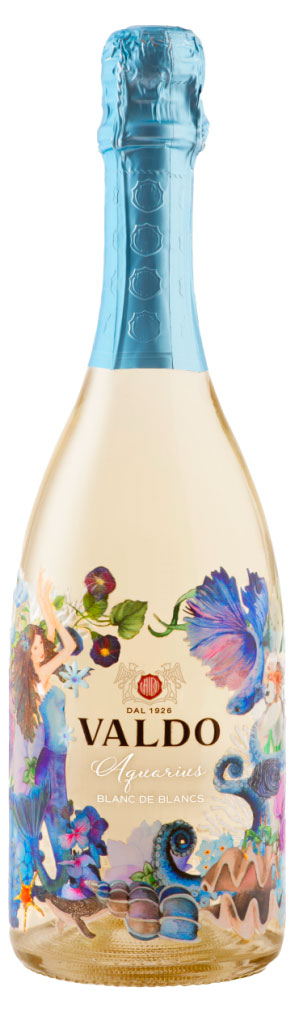 Игристое вино Valdo Aquarius Blanc de Blancs Extra Dry белое сухое Италия, 0,75 л