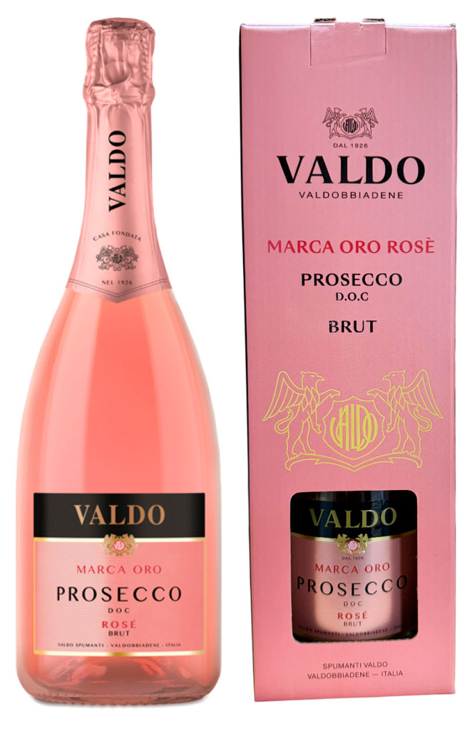 Игристое вино Valdo Marca Oro Rosè Brut Prosecco DOC розовое брют Италия, 0,75 л