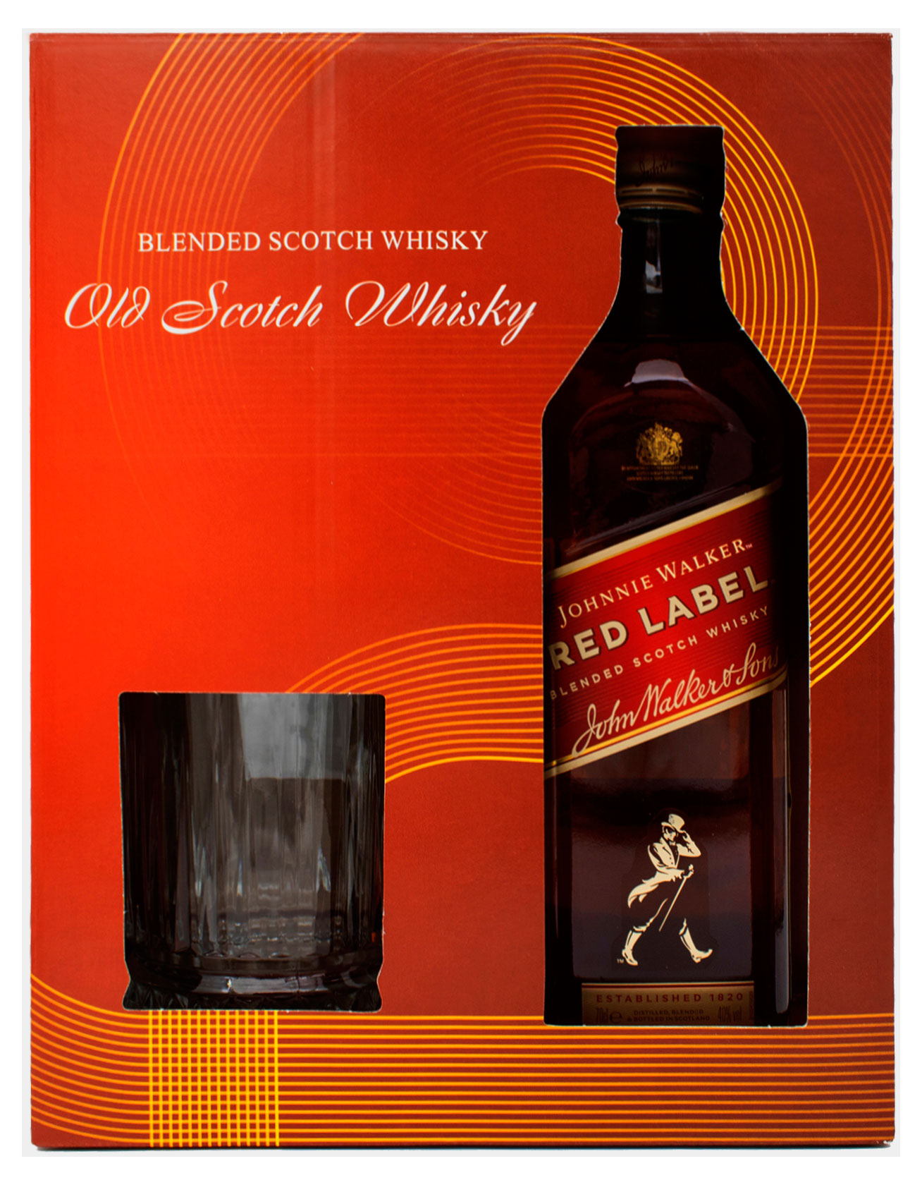 Виски купажированный Johnnie Walker Red Label со стаканом в подарочной упаковке Ирландия, 0,7 л