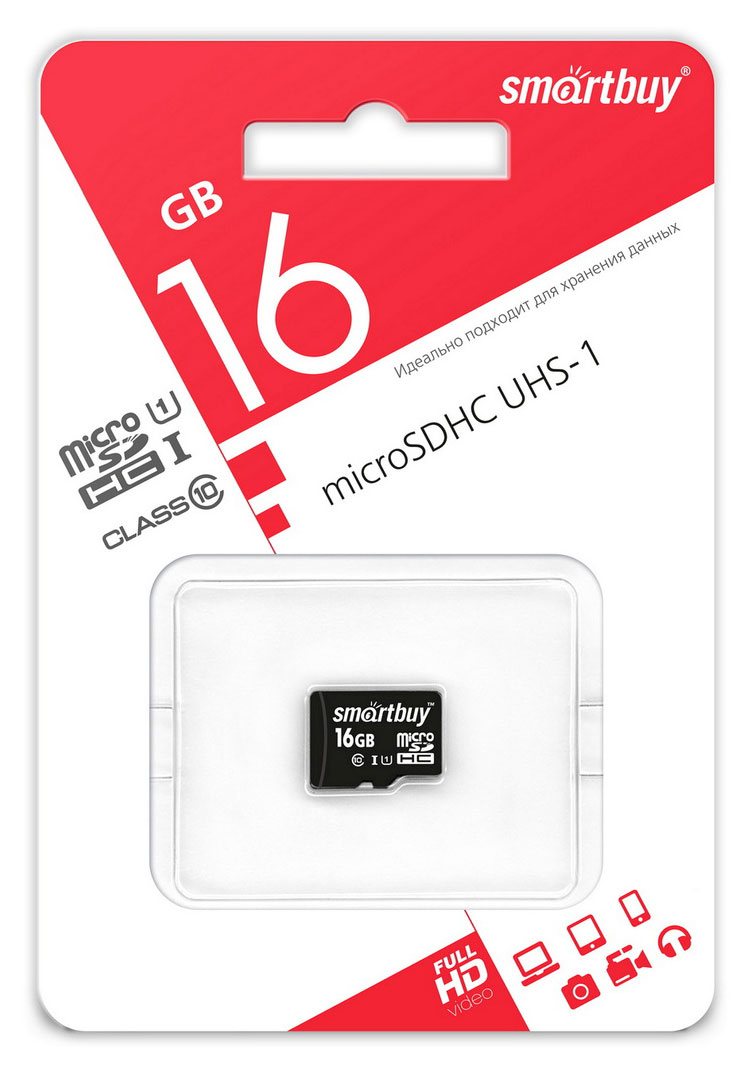 Карта SmartBuy microSDHC 16ГБ Smart