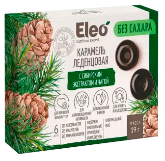 Eleo | Карамель леденцовая Eleo с сибирским экстрактом и чагой, 19 г