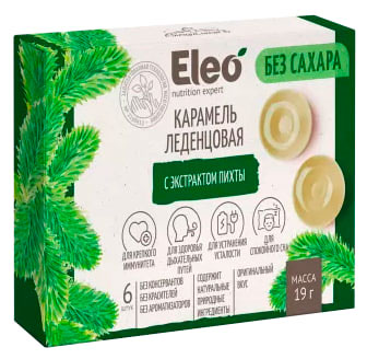 Карамель леденцовая Eleo с экстрактом пихты, 19 г