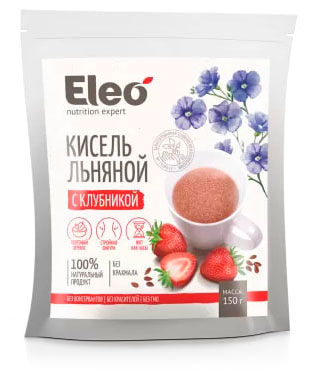 Кисель льняной Eleo с клубникой, 150 г