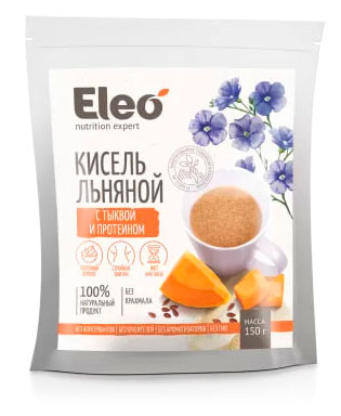 Кисель льняной Eleo с тыквой и протеином, 150 г