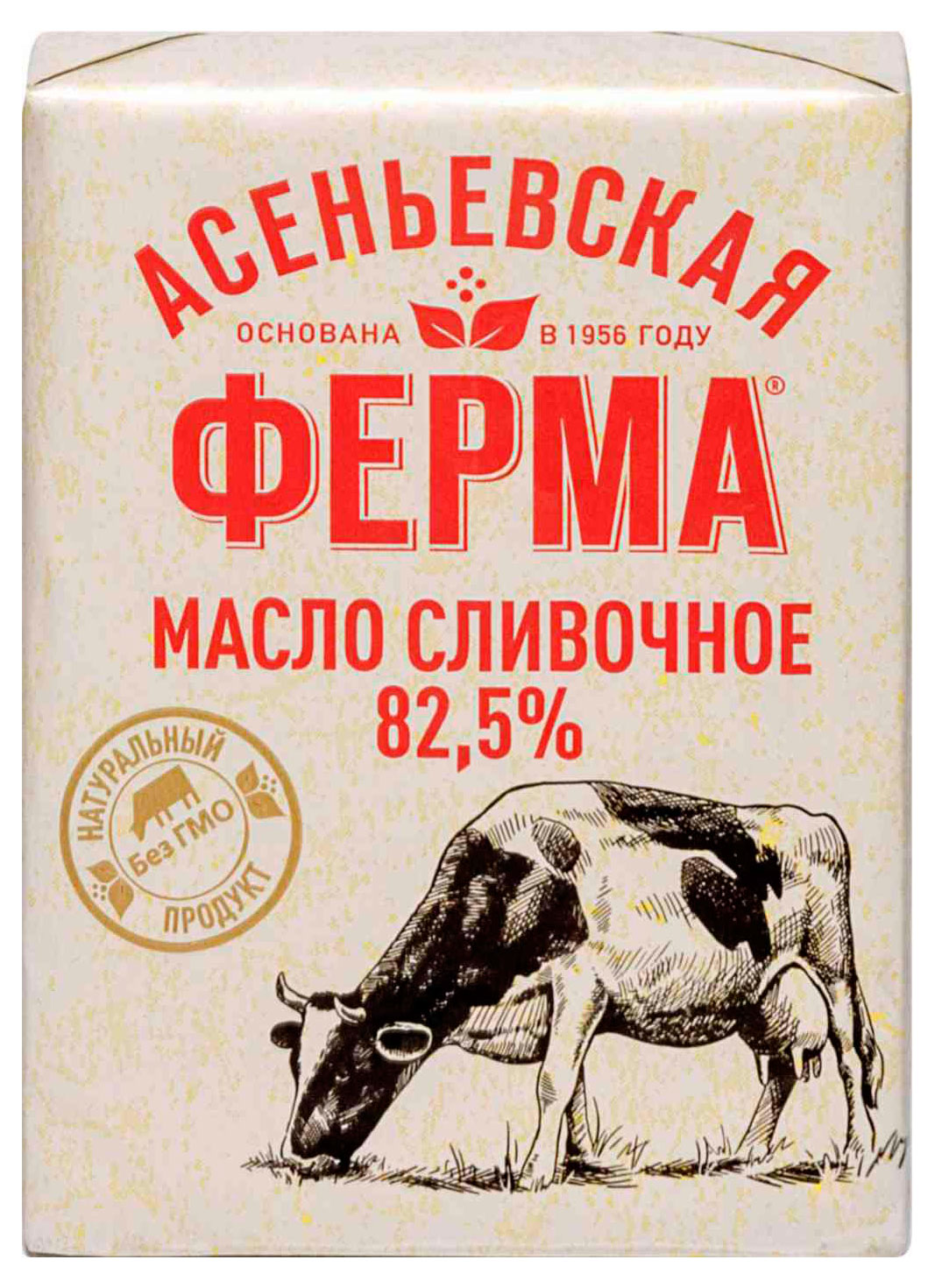 Масло традиционное сладко-сливочное «Асеньевская ферма» 82,5% БЗМЖ, 180 г