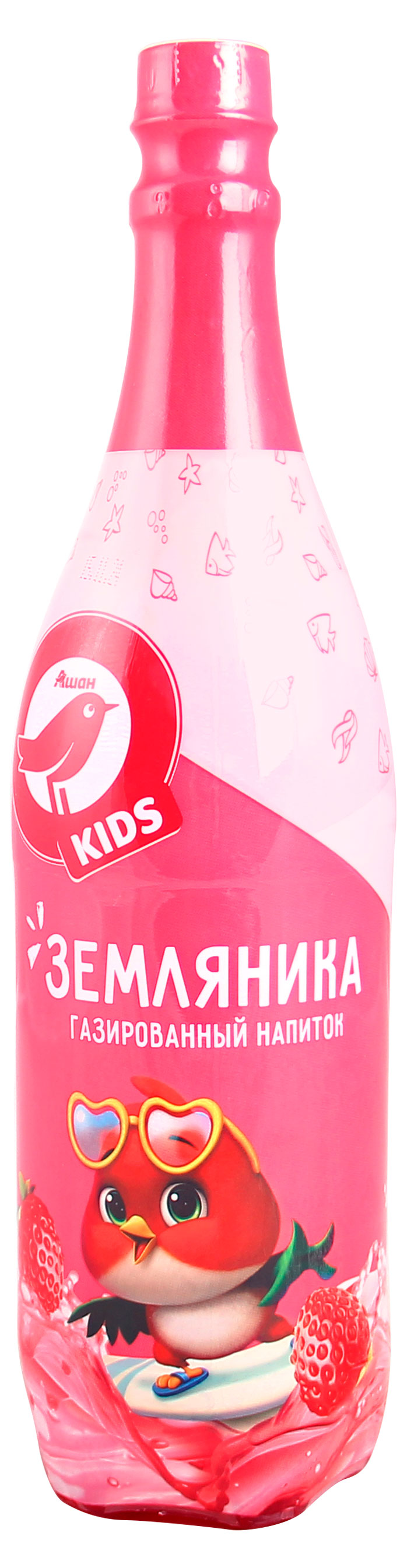 Напиток газированный АШАН Красная птица KIDS Земляника, 1,2 л