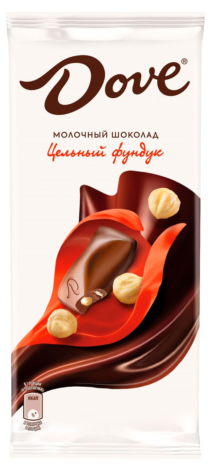 Шоколад молочный Dove с цельным фундуком, 90 г