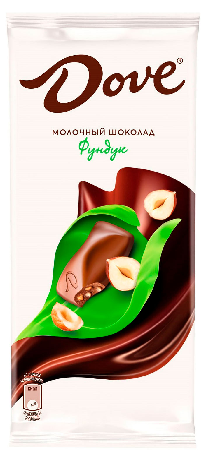 Шоколад молочный Dove с дробленым фундуком, 90 г