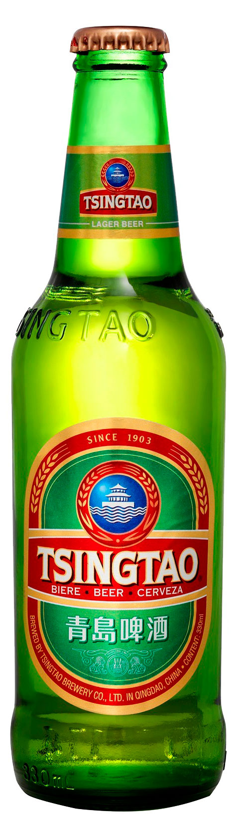 Пиво светлое Tsingtao Premium lager 4,7%, 0,33 л