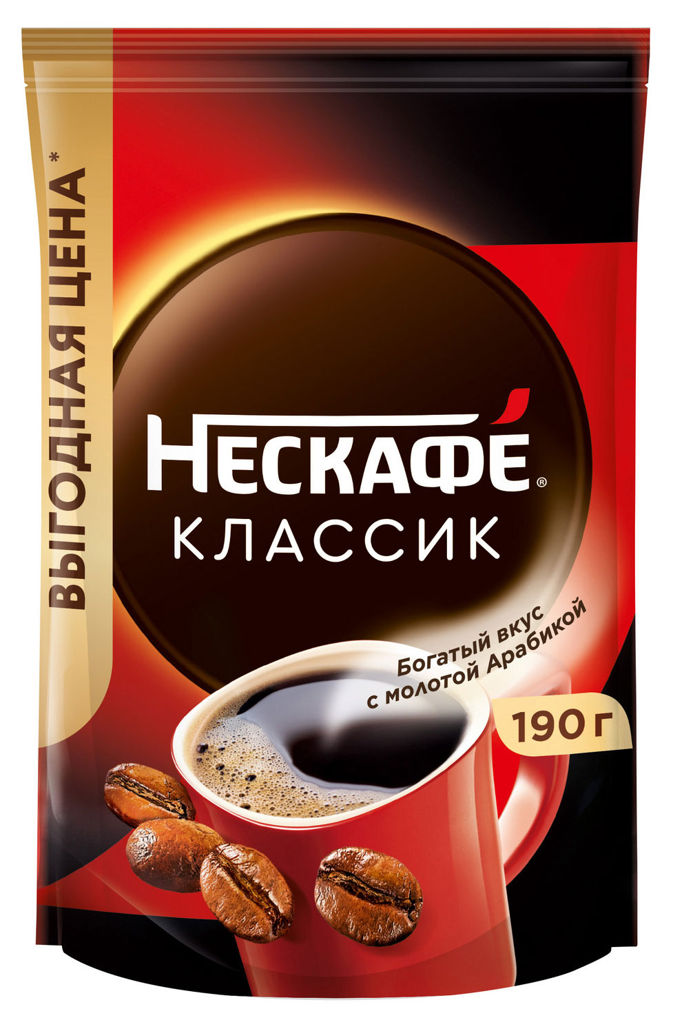 Кофе растворимый «Нескафé» Classic порошкообразный с добавлением натурального жареного молотого кофе, 190 г