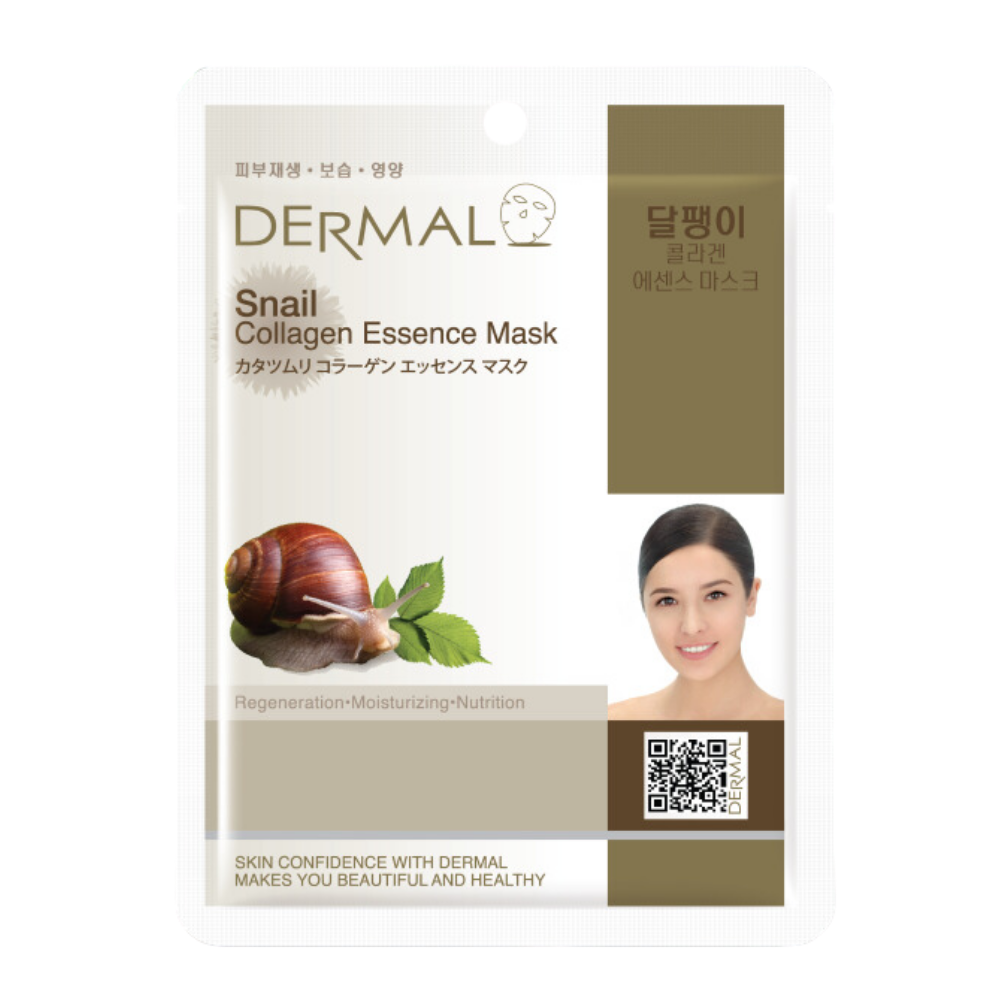 

Маска тканевая Dermal Essence Mask с муцином улитки и коллагеном, 23 мл