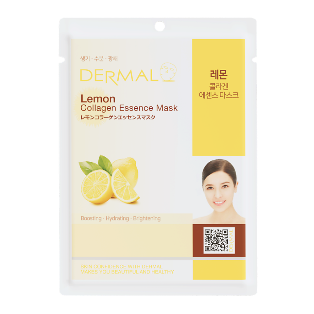 

Маска тканевая Dermal Essence Mask с экстрактом лимона и коллагеном, 23 мл