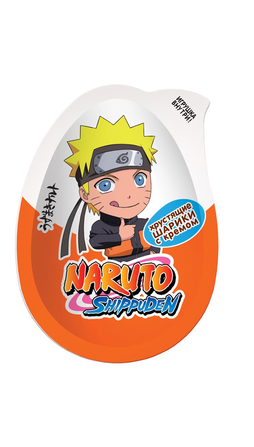 Хрустящие шарики с кремом Naruto с игрушкой, 15 г