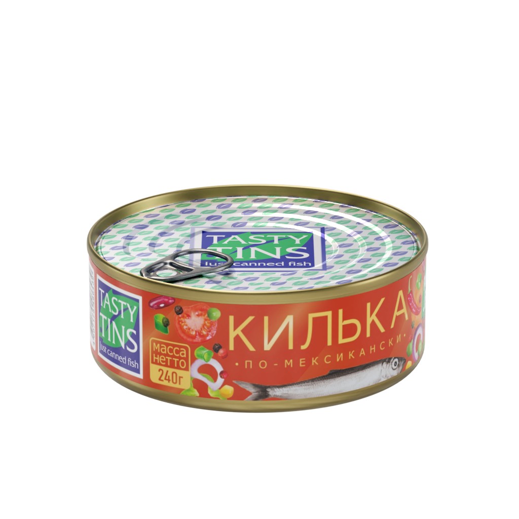 Килька обжаренная Tasty Tins По-мексикански в томатном соусе, 240 г