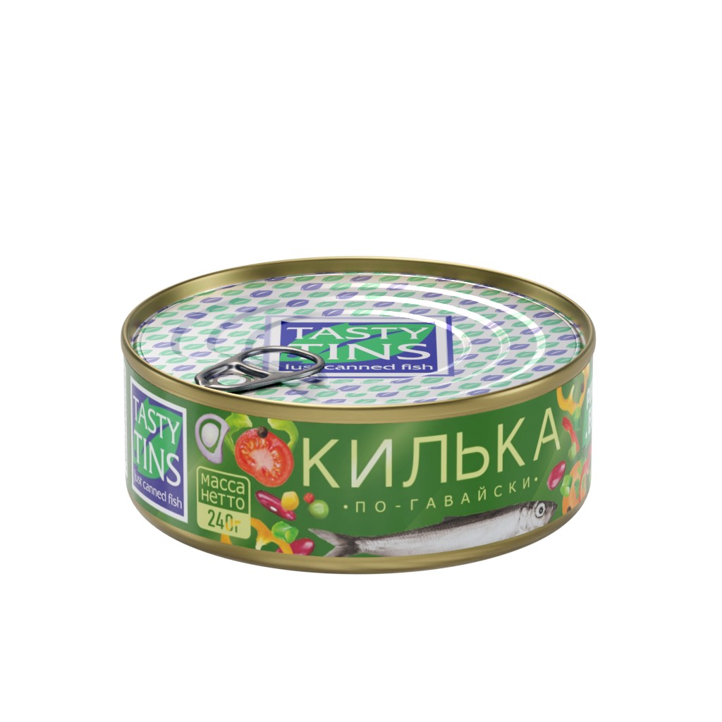 Килька обжаренная Tasty Tins По-гавайски в томатном соусе, 240 г