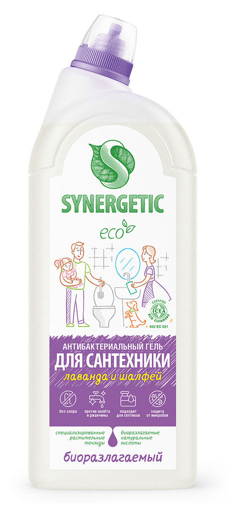 Гель для сантехники Synergetic Лаванда Шалфей, 1,5 л