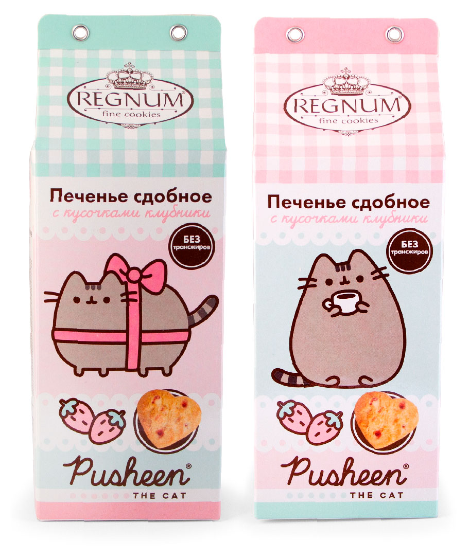 

Печенье сдобное REGNUM Pusheen с кусочками клубники, 150 г