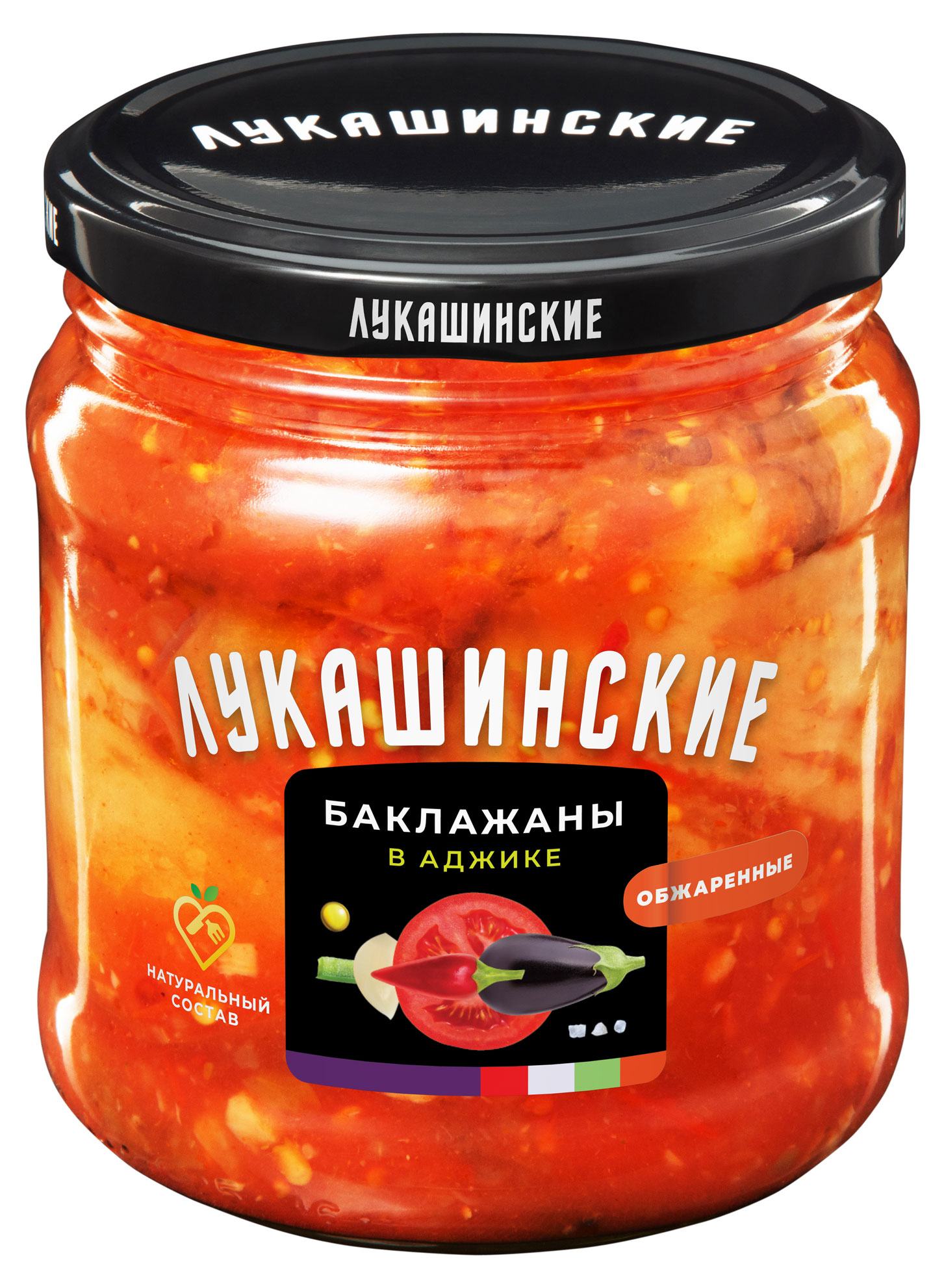 Лукашинские | Баклажаны жареные «Лукашинские» по-деревенски в аджике, 460 г