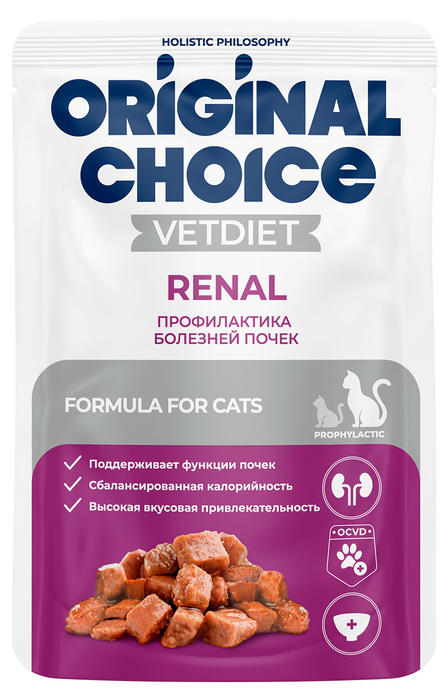 

Корм влажный для кошек Original Choice VETDIET Renal профилактика болезней почек, 85 г