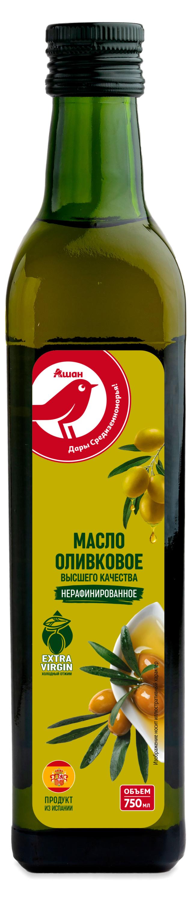 Масло оливковое АШАН Красная птица Extra Virgin, 0,75 л