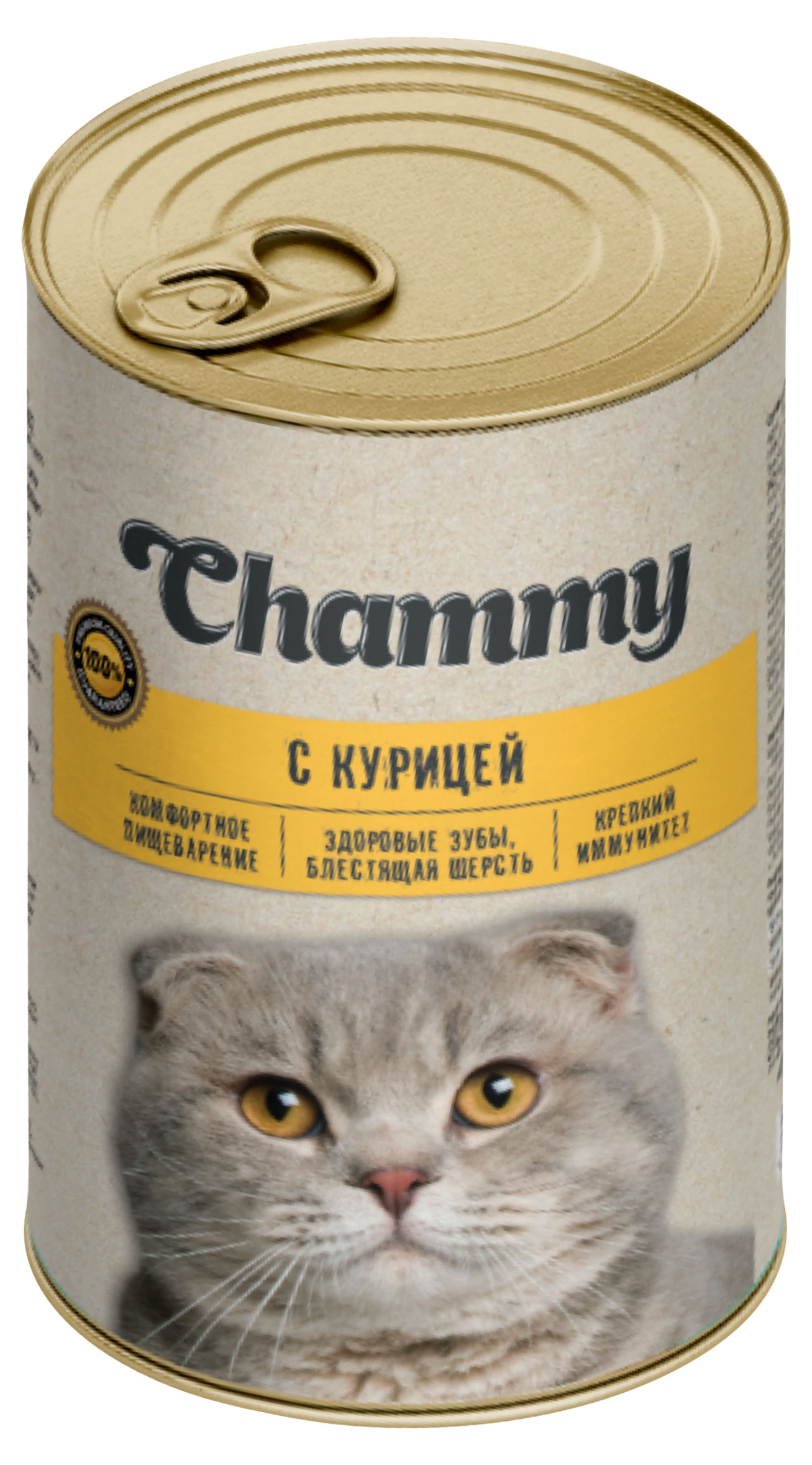 

Корм консервированный для кошек Chammy с курицей в соусе, 415 г