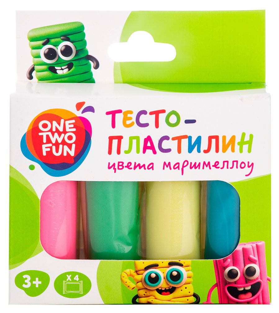 

Тесто-пластилин ONE TWO FUN Маршмеллоу, 4 шт х 30 г